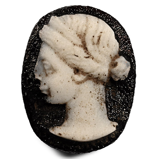 Roman Glass Cameo with Female Bust
