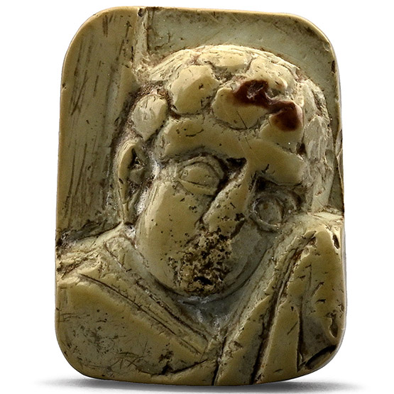 Byzantine Steatite Mount with Saint John the Theologian