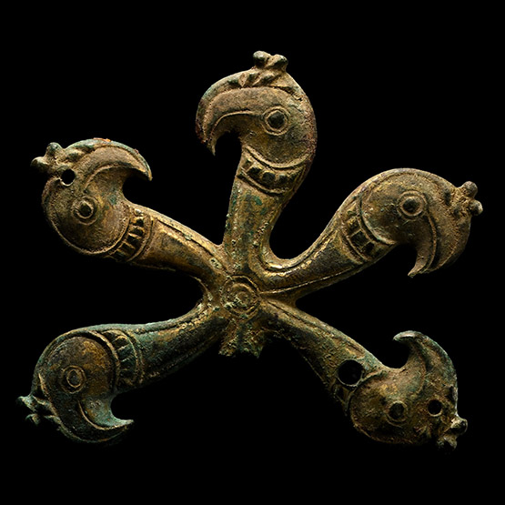 Ordos Gilt Bronze Zoomorphic Applique