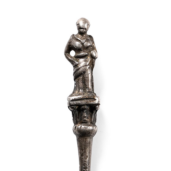 Roman Silver Pin with a Figure of a Standing Woman