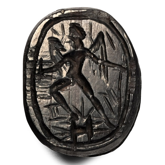 Romano-Egyptian Haematite Scarab with Gnostic Figure