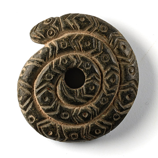 Bactrian Stone Coiled Snake Amulet