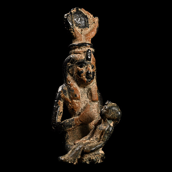 Egyptian Bronze Figure of Isis and Horus