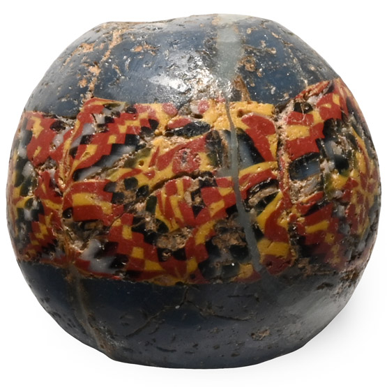 Roman Chequerboard Millefiori Glass Bead