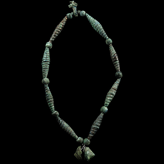 Bronze Age Coiled Bead Necklace with Pendants