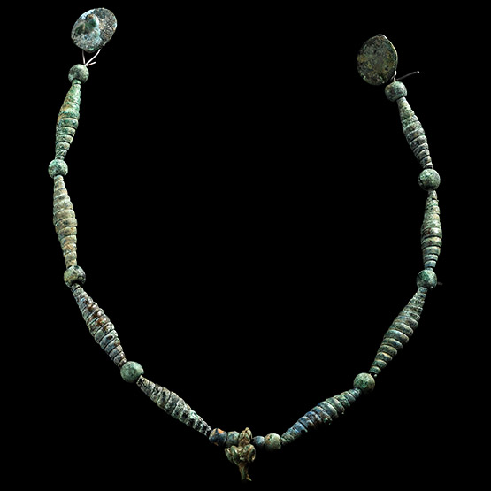 Bronze Age Coiled Bead Necklace with Pendants