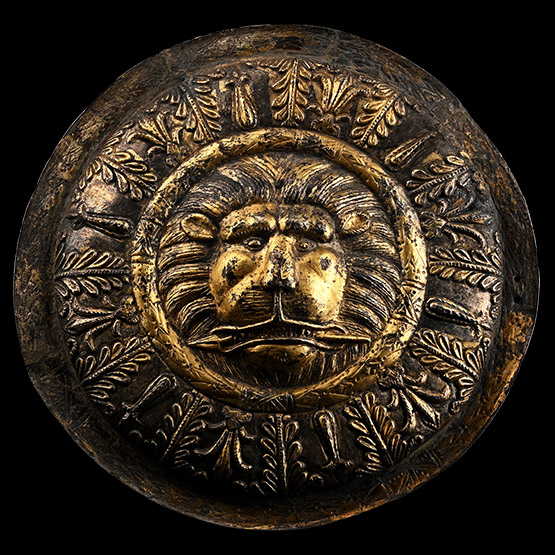 Greek Silver-Gilt Lion-Head Military Phalera