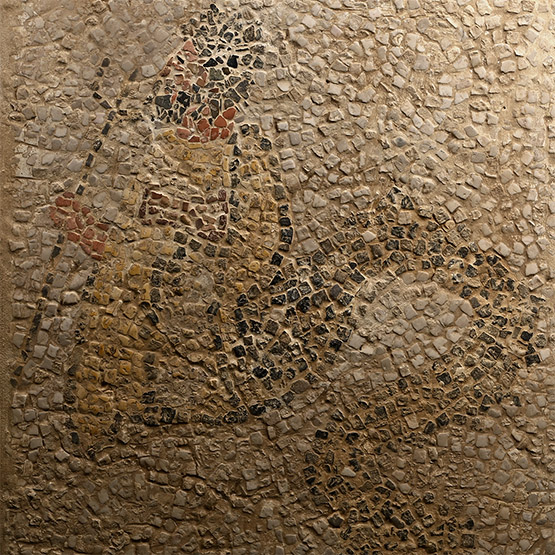 Roman Mosaic with Neptune Holding Trident
