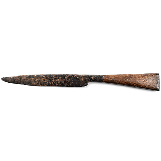 Medieval Iron Knife with Wooden Handle