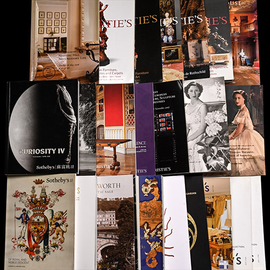 Christies and Sothebys American, English and European Antique and Interiors Art Auction Catalogues - 23 Titles