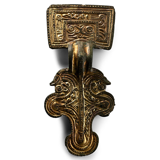 Large Anglo-Saxon Gilt Bronze Great Square-Headed Brooch
