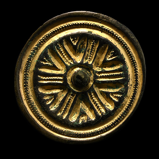 Large Anglo-Saxon Gilt Bronze Saucer Brooch
