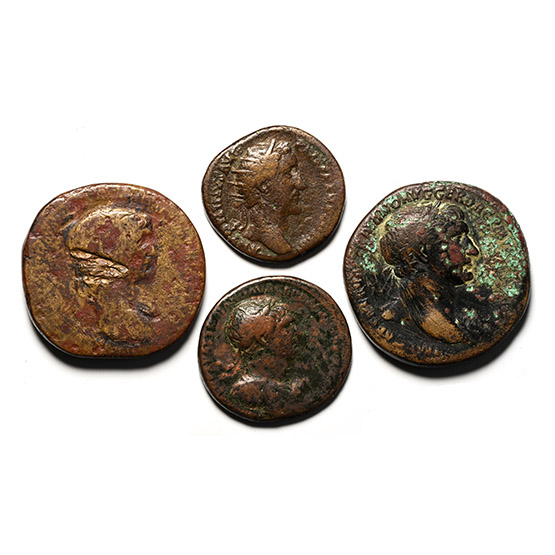 Group of Four [4] Roman Imperial AE Coins.