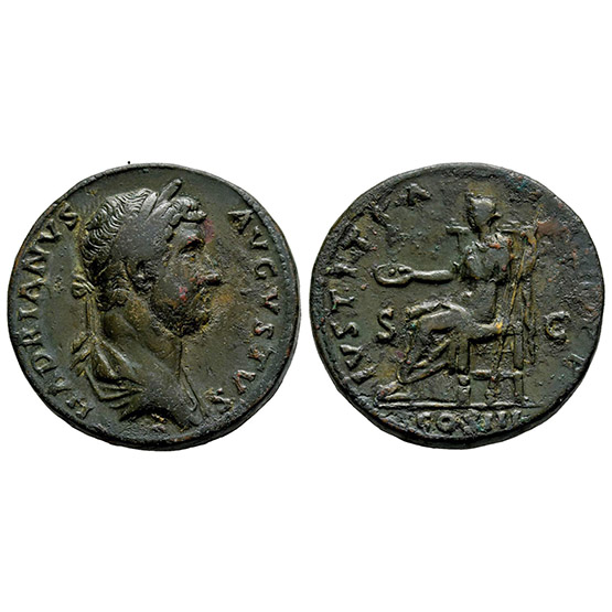 Hadrian AE Sestertius.