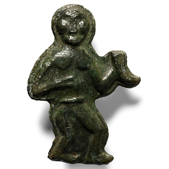 Scandinavian Pre-Viking Bronze Patrix Die with God and Drinking Horn