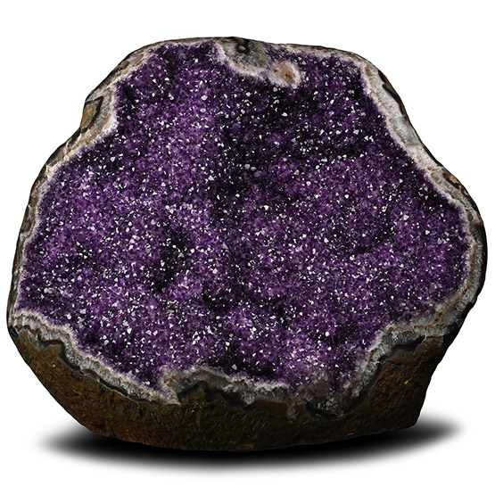 Massive Deep Purple Amethyst Crystal Geode Display