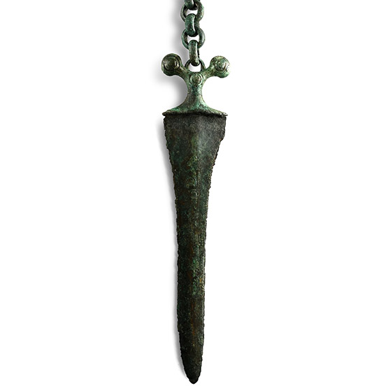 Bronze Age Ceremonial Dagger with Chain Attachment