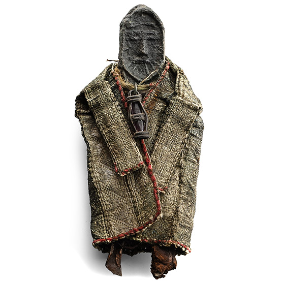 Bronze Anthropomorphic Clothed Ancestral Effigy