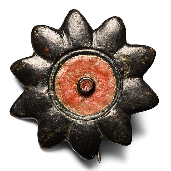 Roman Enamelled Bronze Flower-Shaped Plate Brooch