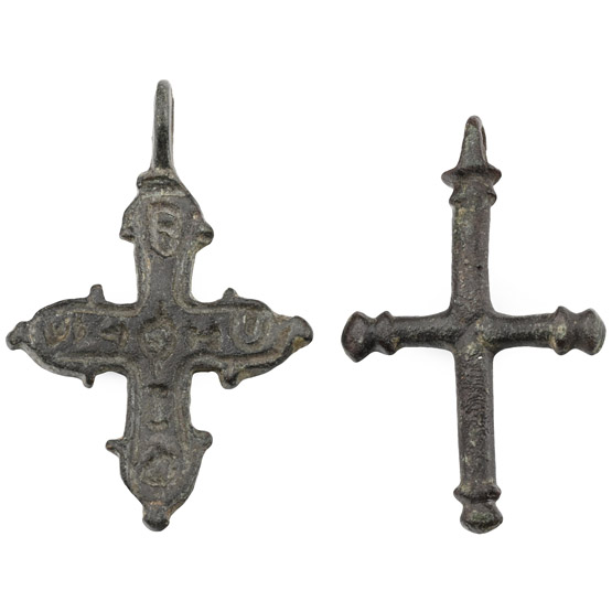 Late Medieval Bronze Cross Pendant Group