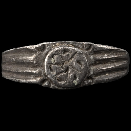 Roman Silver Ring with Sun-Wheel
