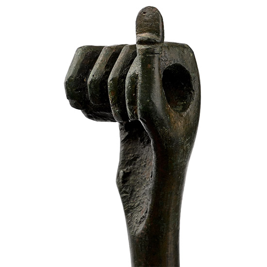 Roman Bronze Lamp Holder Shaped as Arm