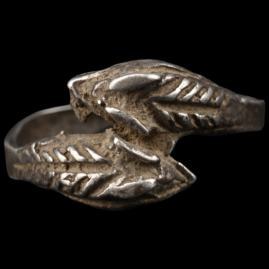 Greek Silver Ring with Hydra Heads