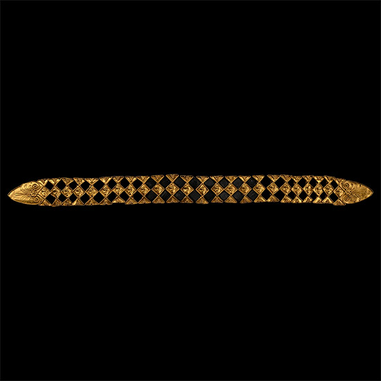 Greek Gold and Jet Diadem with Masks