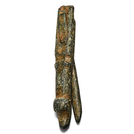 Medieval Bronze Coin Balance with Zoomorphic Terminal.