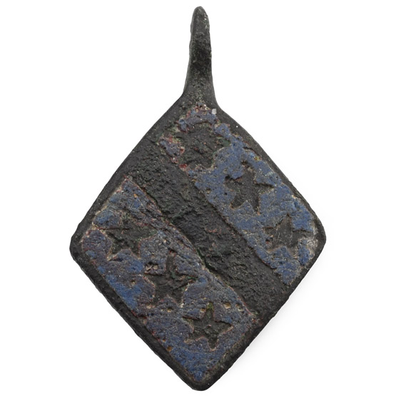 Medieval Kights Enamelled Bronze Horse Harness Pendant
