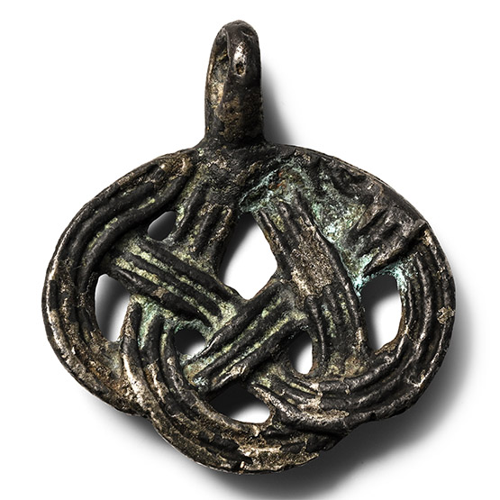 Scandinavian Bronze Pendant with Interlace.