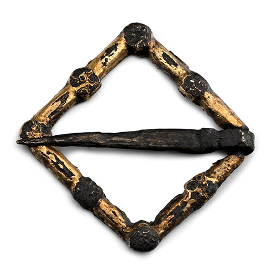 Medieval Thames Silver-Gilt Lozenge-Shaped Brooch