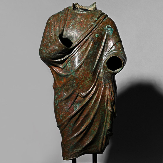 Large Roman Bronze Robed Torso