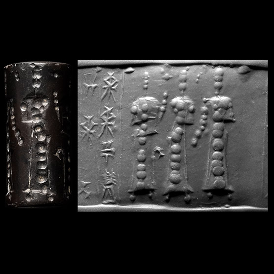 Old Babylonian Haematite Cylinder Seal with God Amurru