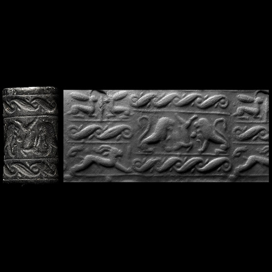 Syrian Haematite Cylinder Seal with Animals