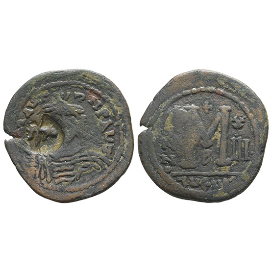 Heraclius AE 40 Nummi or Follis.