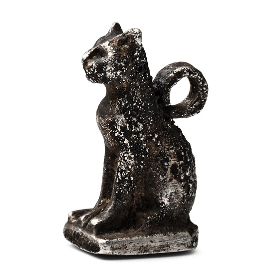 Egyptian Silver Bastet Cat Amulet