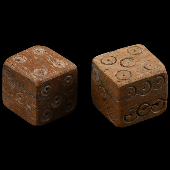 Roman Bone Gaming Dice Pair