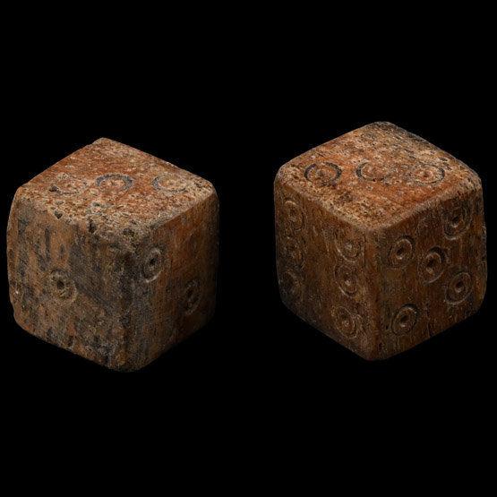 Roman Bone Gaming Dice Pair