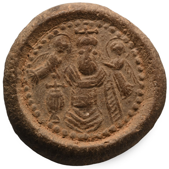 Christian St Simeon Stylites the Younger with Vessels Terracotta Pilgrims Token