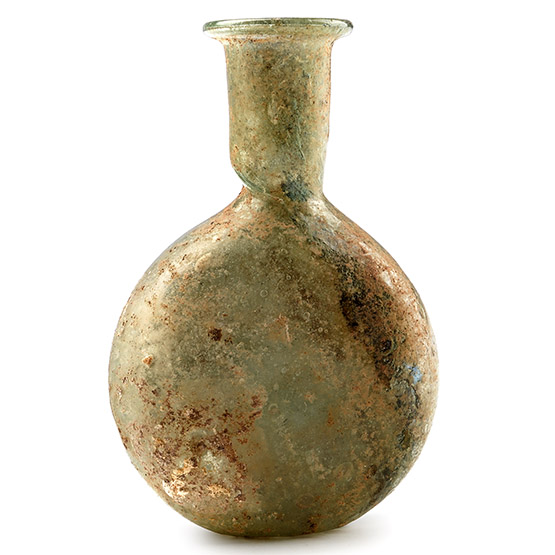Roman Glass Flat Flask