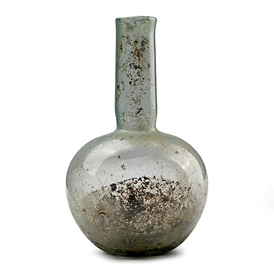 Roman Aqua Glass Flask