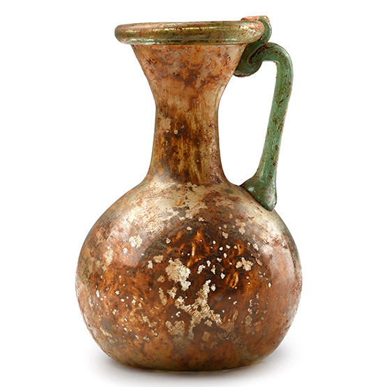 Roman Glass Jug with Green Handle