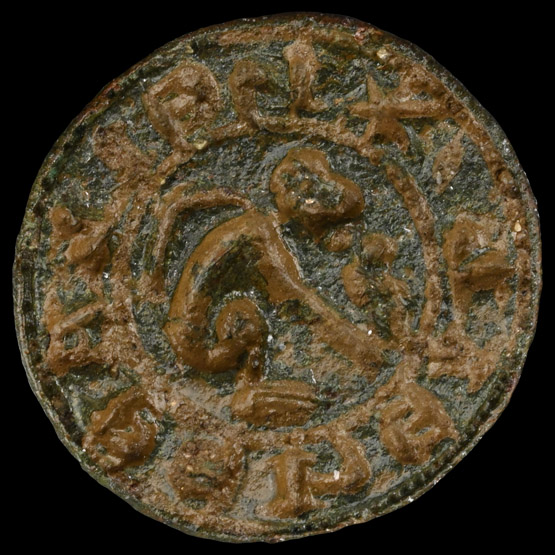 Medieval Bronze Chess Piece Seal Matrix with Star