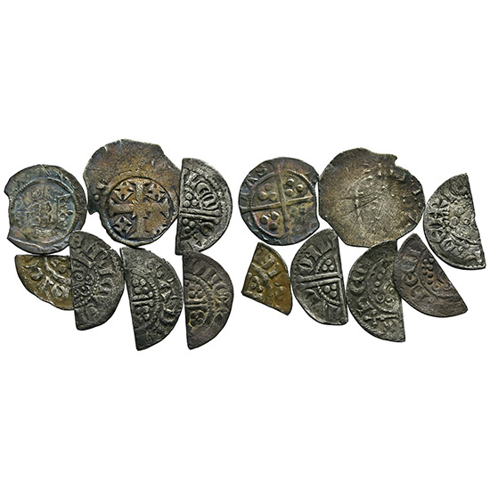 Group of Seven [7] English Medieval AR Hammered Coins.