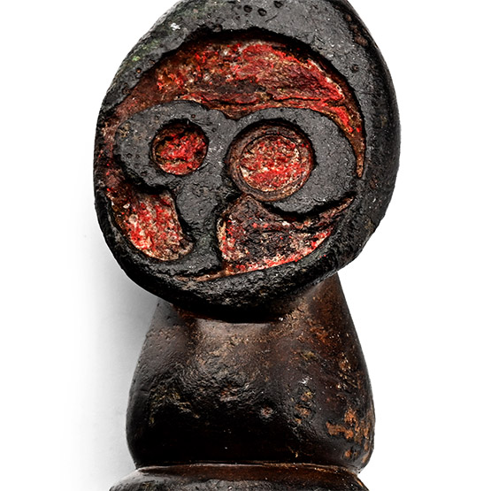 Celtic Enamelled Bronze Chariot Lynch Pin Terminal