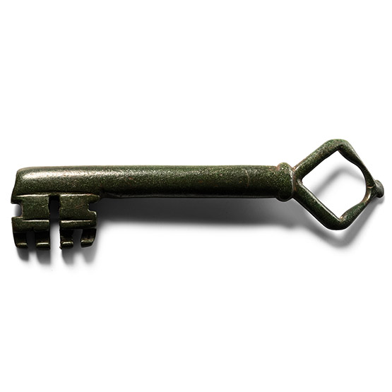 Large Medieval Bronze Door Key