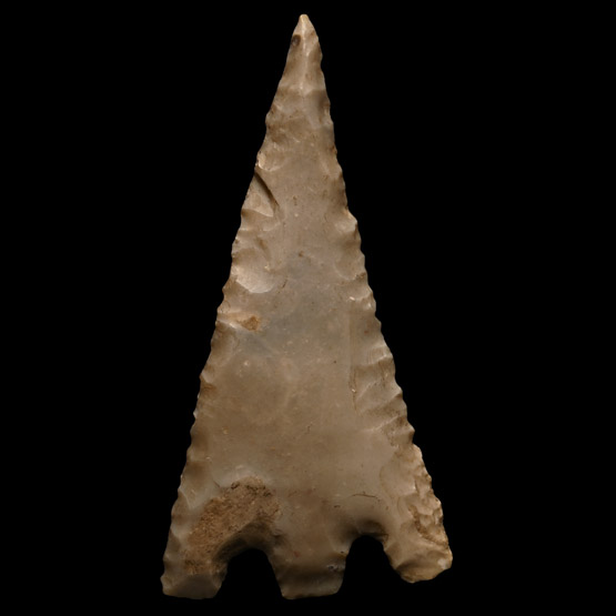 Large British Stone Age Barbed and Tanged Arrowhead