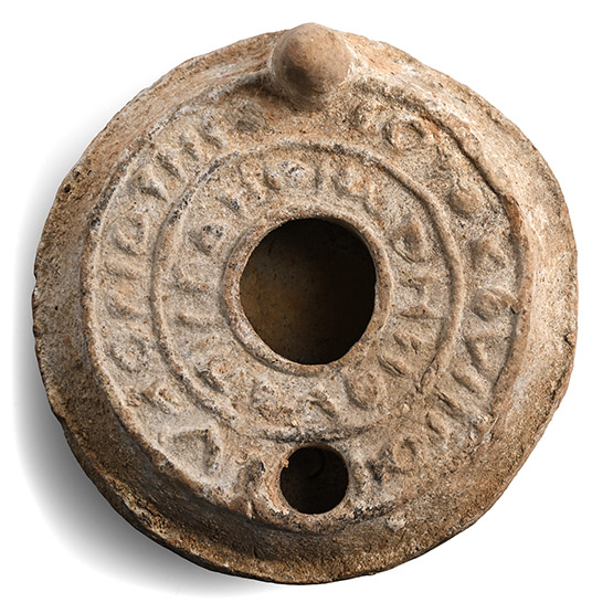 Byzantine Holy Land Terracotta Oil Lamp
