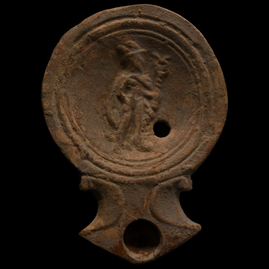 Roman Terracotta Oil Lamp with Mercury